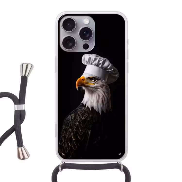 Arend -Amerika - Koksmuts - Vogel - Stoer Hoesje iPhone 16 Pro Max met koord klein -3d