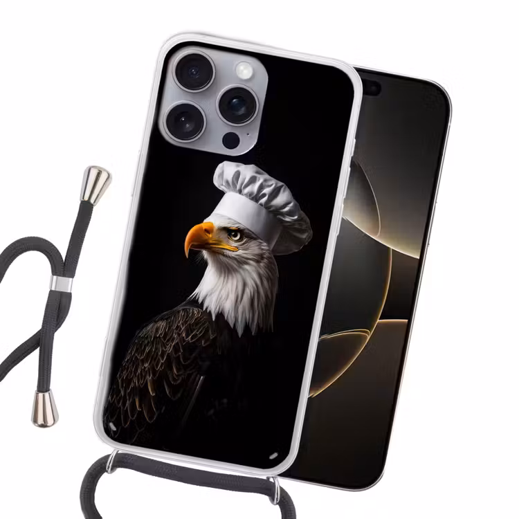 Arend -Amerika - Koksmuts - Vogel - Stoer Hoesje iPhone 16 Pro Max met koord klein -sfeer1