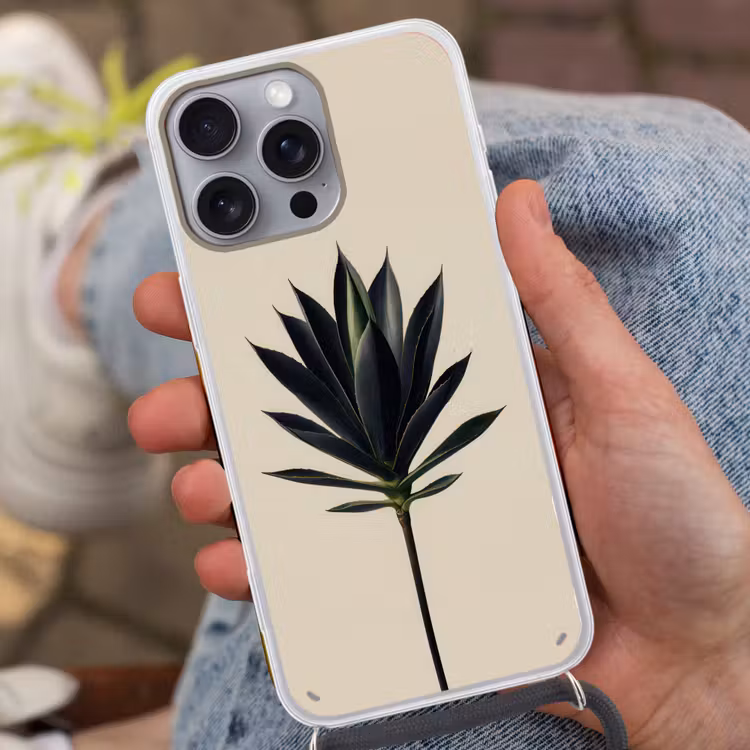 Agaveplant - Symmetrisch - Groen Hoesje iPhone 16 Pro Max met koord klein -sfeer3