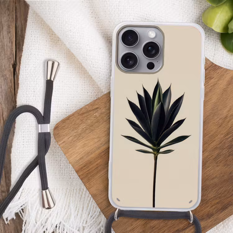 Agaveplant - Symmetrisch - Groen Hoesje iPhone 16 Pro Max met koord klein -sfeer4