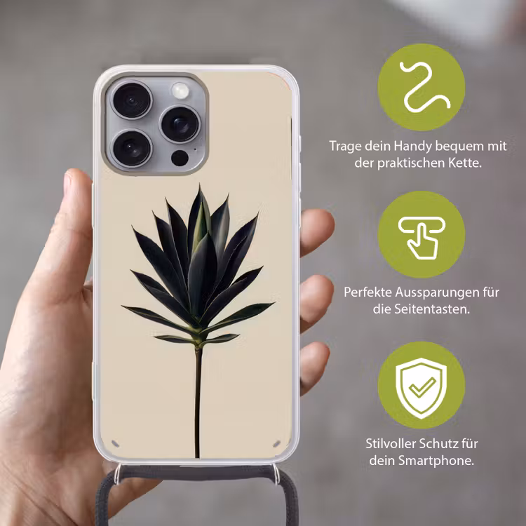 Agaveplant - Symmetrisch - Groen Hoesje iPhone 16 Pro Max met koord klein -sfeer2_DE