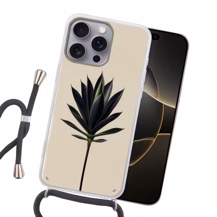 Agaveplant - Symmetrisch - Groen Hoesje iPhone 16 Pro Max met koord klein -sfeer1