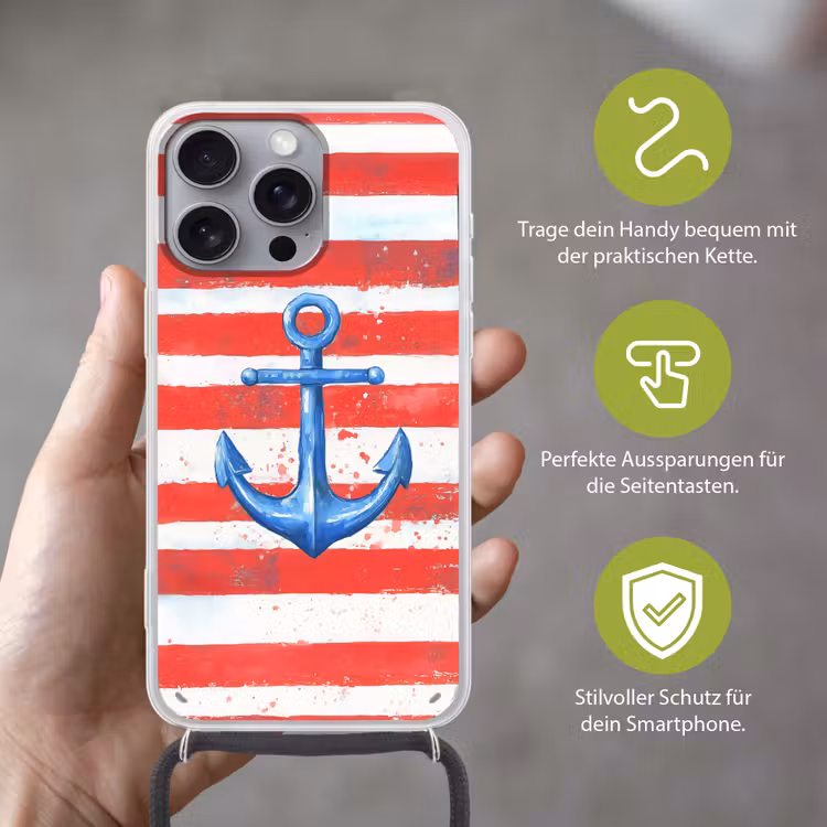 Anker - Verfspatten - Rood - Blauw Hoesje iPhone 16 Pro Max met koord klein -sfeer2_DE