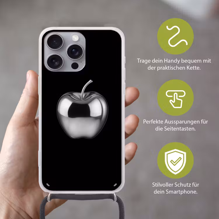 Appel - Metallic - Symmetrisch Hoesje iPhone 16 Pro Max met koord klein -sfeer2_DE