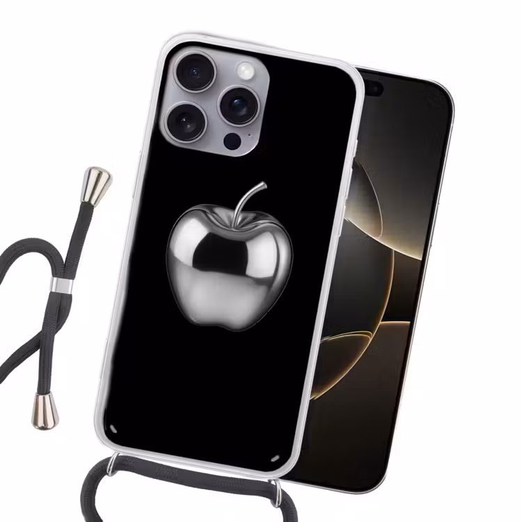 Appel - Metallic - Symmetrisch Hoesje iPhone 16 Pro Max met koord klein -sfeer1