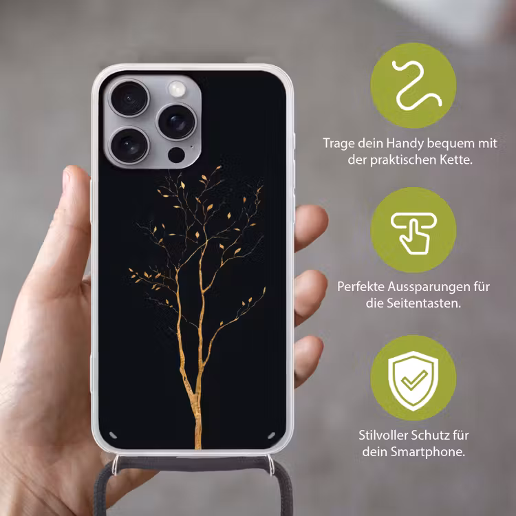 Takken - Blaadjes - Zwart Hoesje iPhone 16 Pro Max met koord klein -sfeer2_DE