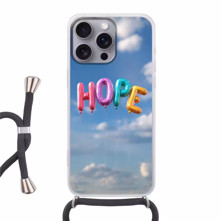 Ballonen - Lucht - Hope Hoesje iPhone 16 Pro Max met koord klein -3d