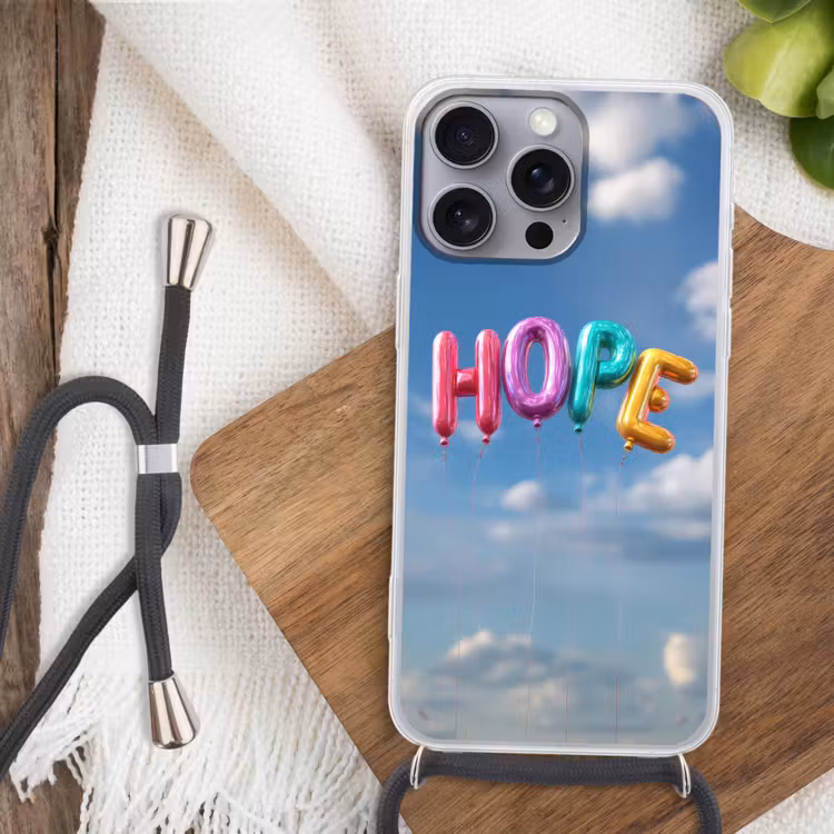 Ballonen - Lucht - Hope Hoesje iPhone 16 Pro Max met koord klein -sfeer4