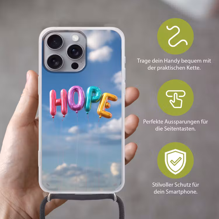 Ballonen - Lucht - Hope Hoesje iPhone 16 Pro Max met koord klein -sfeer2_DE