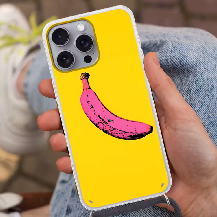 Banaan - Grafisch - Geel Hoesje iPhone 16 Pro Max met koord klein -sfeer3