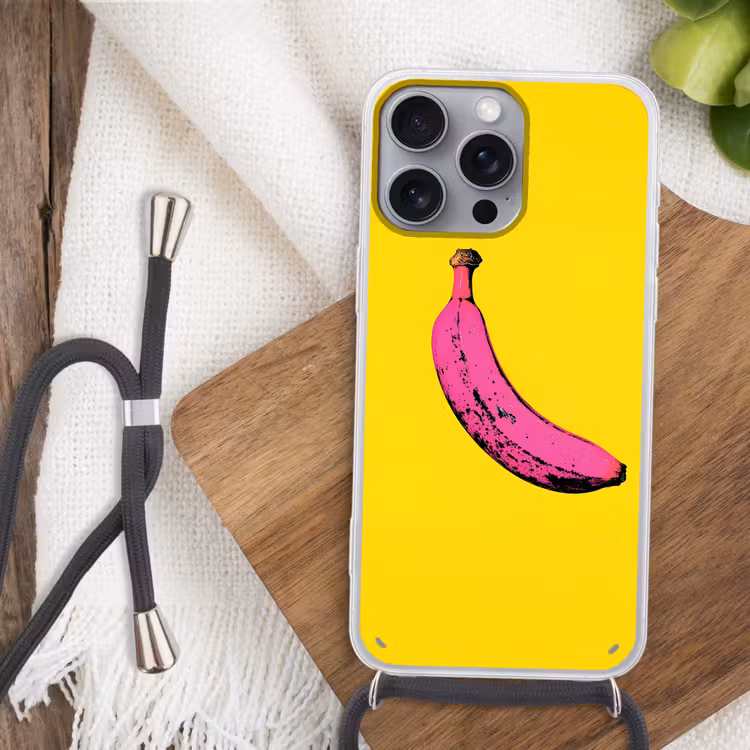 Banaan - Grafisch - Geel Hoesje iPhone 16 Pro Max met koord klein -sfeer4