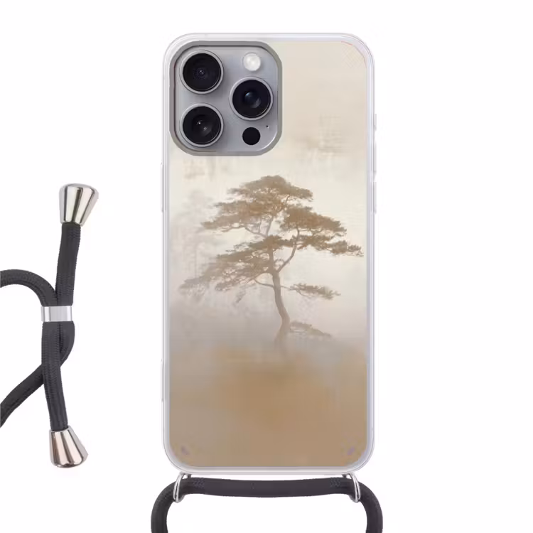 Boom - Oosterse stijl - Landschap Hoesje iPhone 16 Pro Max met koord klein -3d