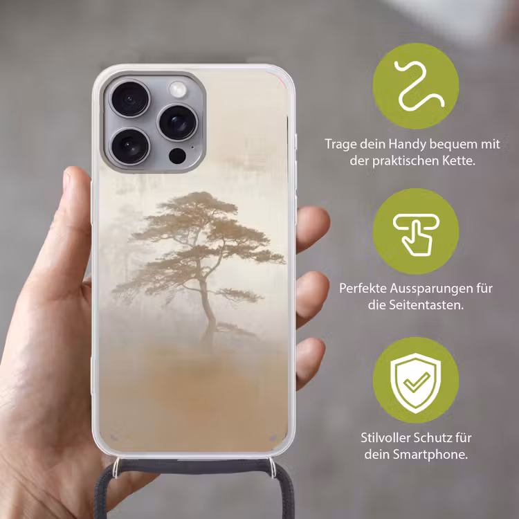 Boom - Oosterse stijl - Landschap Hoesje iPhone 16 Pro Max met koord klein -sfeer2_DE