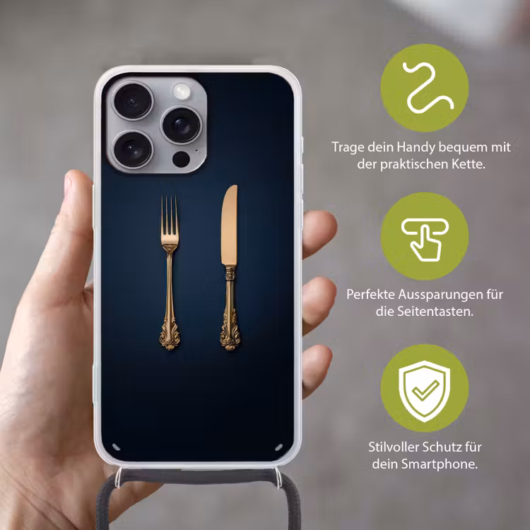 Bestek - Donkerblauw - Goud Hoesje iPhone 16 Pro Max met koord klein -sfeer2_DE