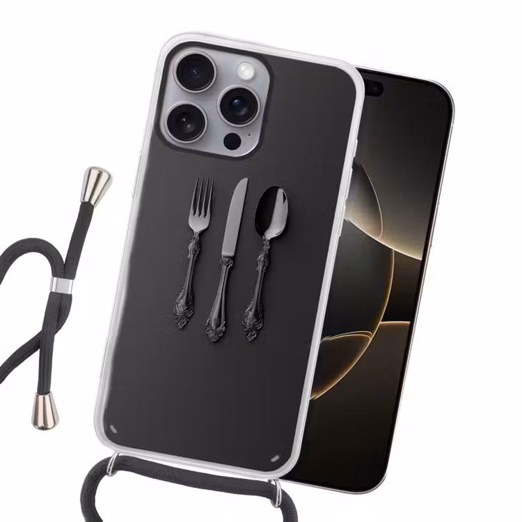 Bestek - Zwart Hoesje iPhone 16 Pro Max met koord klein -sfeer1