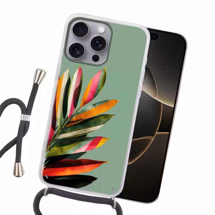 Bladeren - Tak - Kleurrijk Hoesje iPhone 16 Pro Max met koord klein -sfeer1