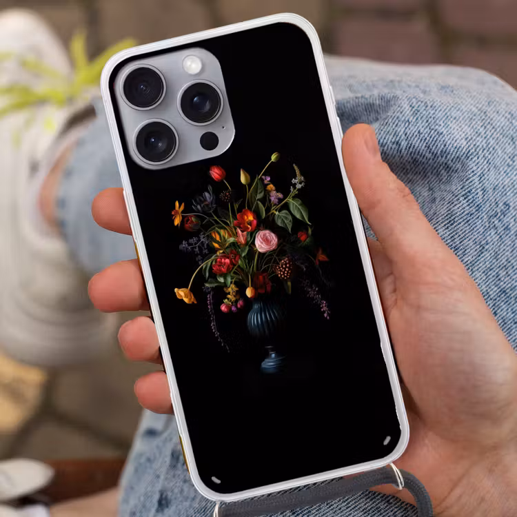 Bloemen - Bessen - Klassiek Hoesje iPhone 16 Pro Max met koord klein -sfeer3