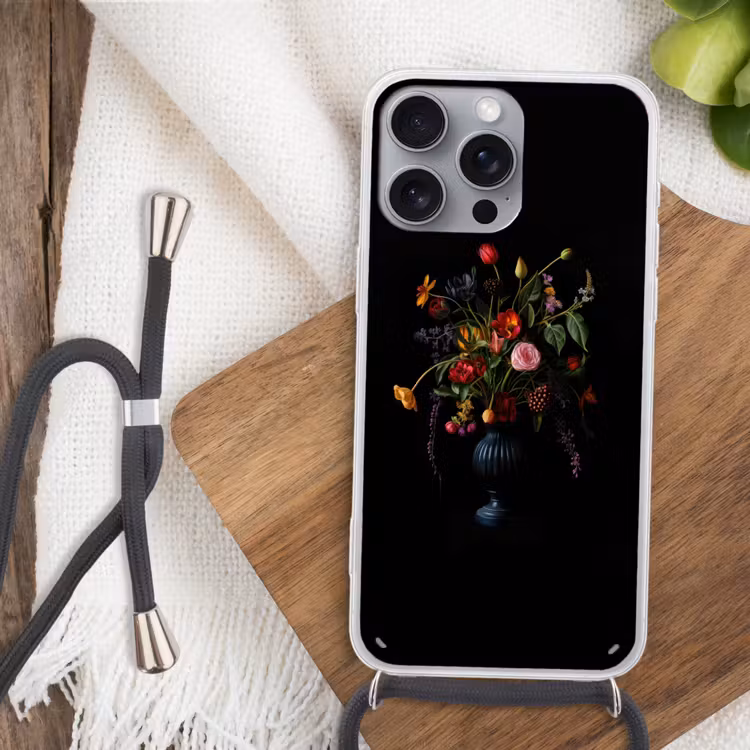 Bloemen - Bessen - Klassiek Hoesje iPhone 16 Pro Max met koord klein -sfeer4