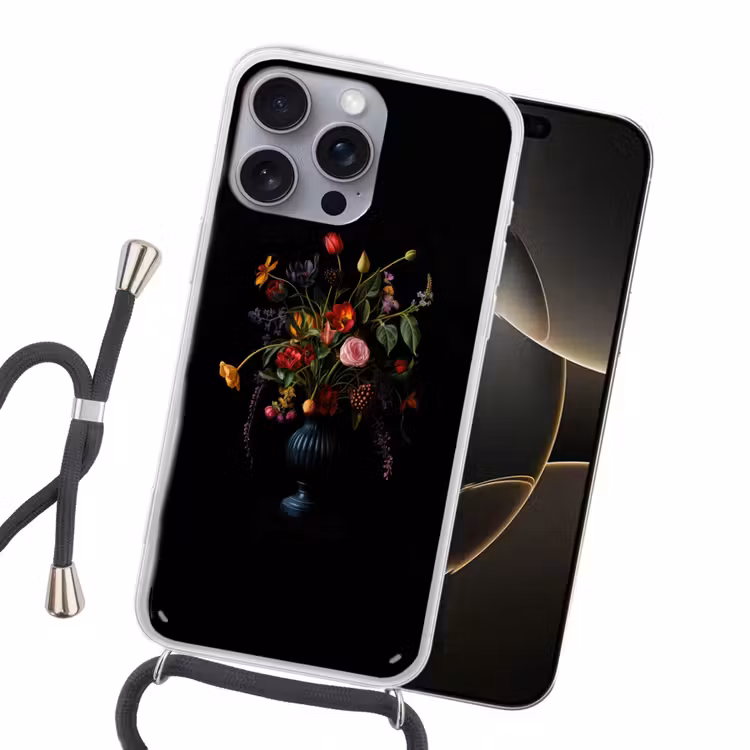 Bloemen - Bessen - Klassiek Hoesje iPhone 16 Pro Max met koord klein -sfeer1