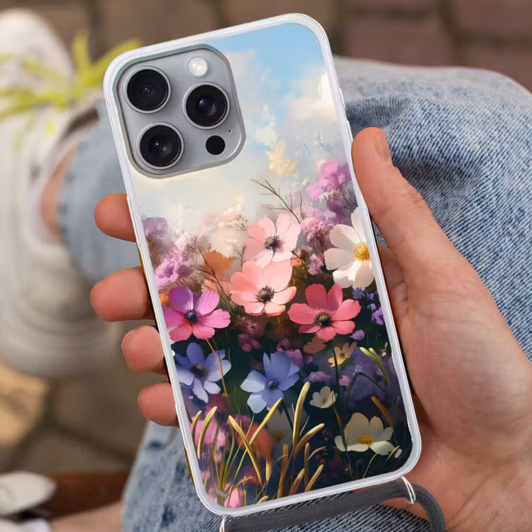 Bloemen - Kleurrijk - Bloei Hoesje iPhone 16 Pro Max met koord klein -sfeer3