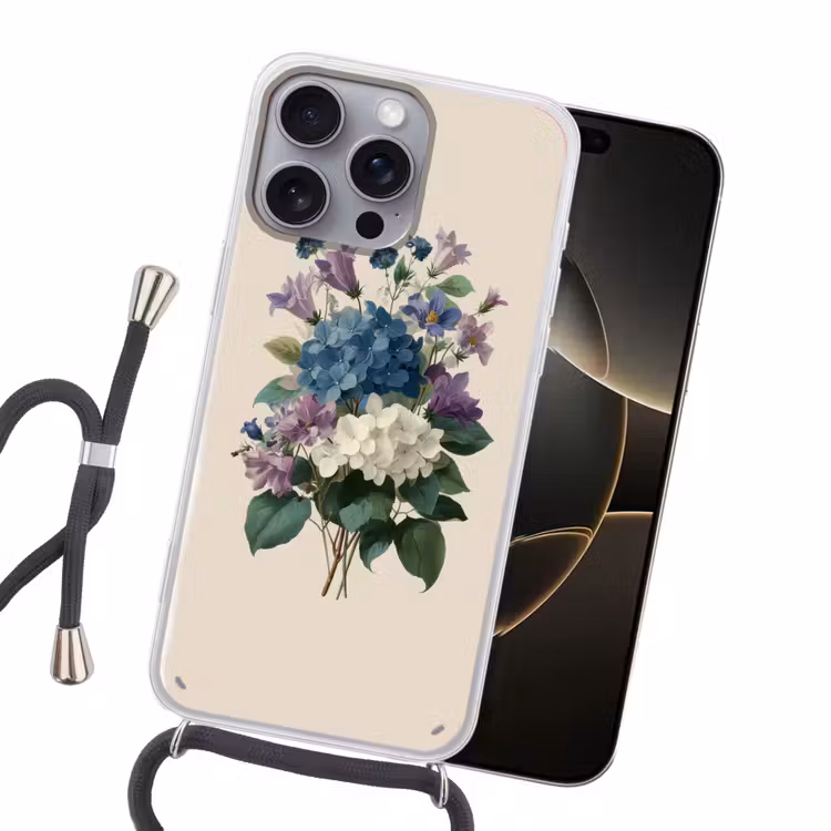 Bloemen - Gedetailleerd - Rust - Realistisch Hoesje iPhone 16 Pro Max met koord klein -sfeer1