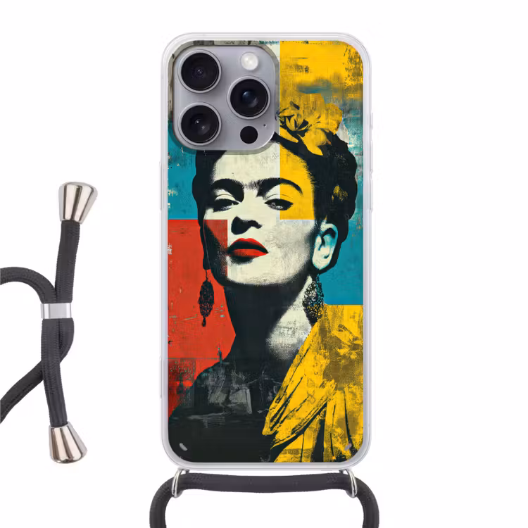 Bloemen - Felle kleuren - Grafisch - Modern Hoesje iPhone 16 Pro Max met koord klein -3d