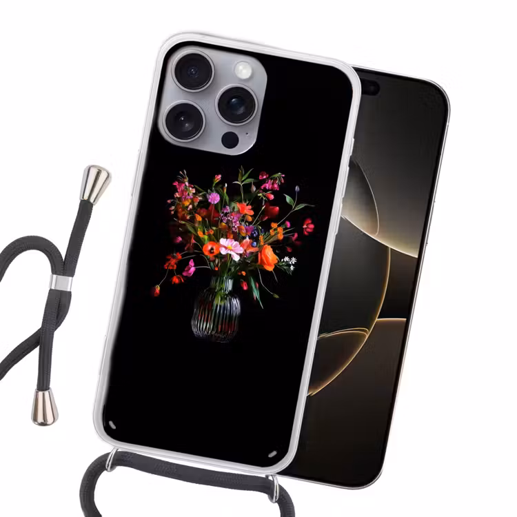 Boeket - Veldbloemen - Vaas Hoesje iPhone 16 Pro Max met koord klein -sfeer1