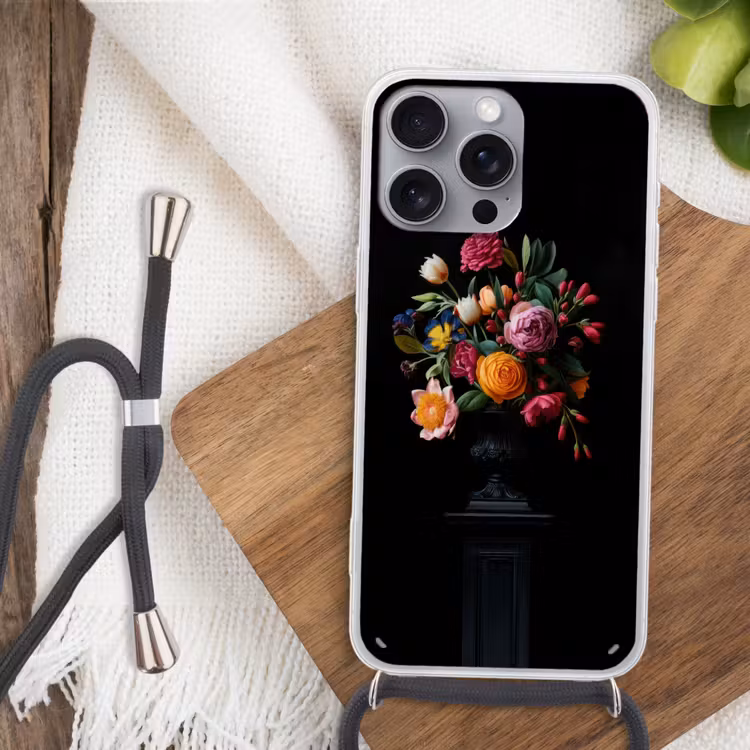 Boeket - Romantisch - Kleurrijk Hoesje iPhone 16 Pro Max met koord klein -sfeer4