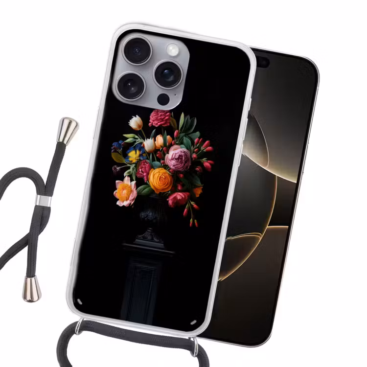 Boeket - Romantisch - Kleurrijk Hoesje iPhone 16 Pro Max met koord klein -sfeer1