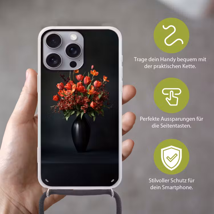 Boeket - Tulpen - Vaas - Rood Hoesje iPhone 16 Pro Max met koord klein -sfeer2_DE