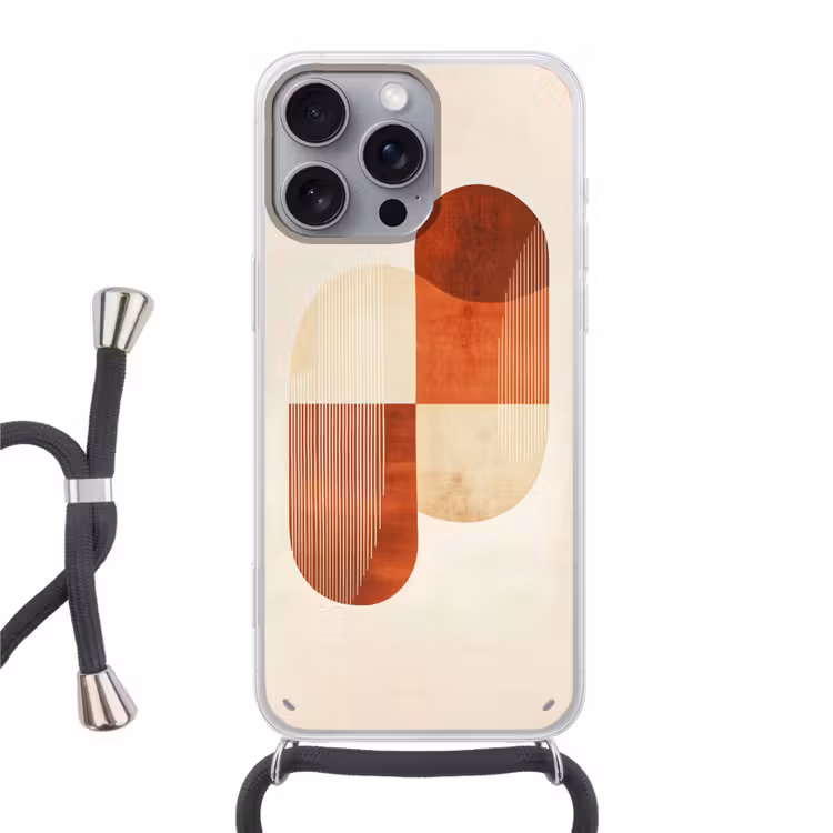 Bogen - Beige - Vormen Hoesje iPhone 16 Pro Max met koord klein -3d