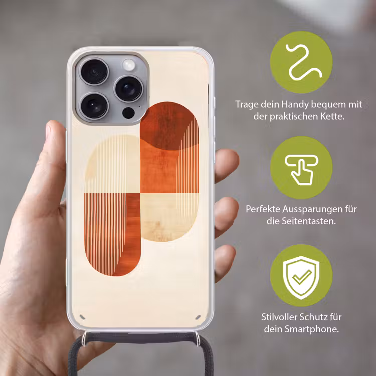 Bogen - Beige - Vormen Hoesje iPhone 16 Pro Max met koord klein -sfeer2_DE