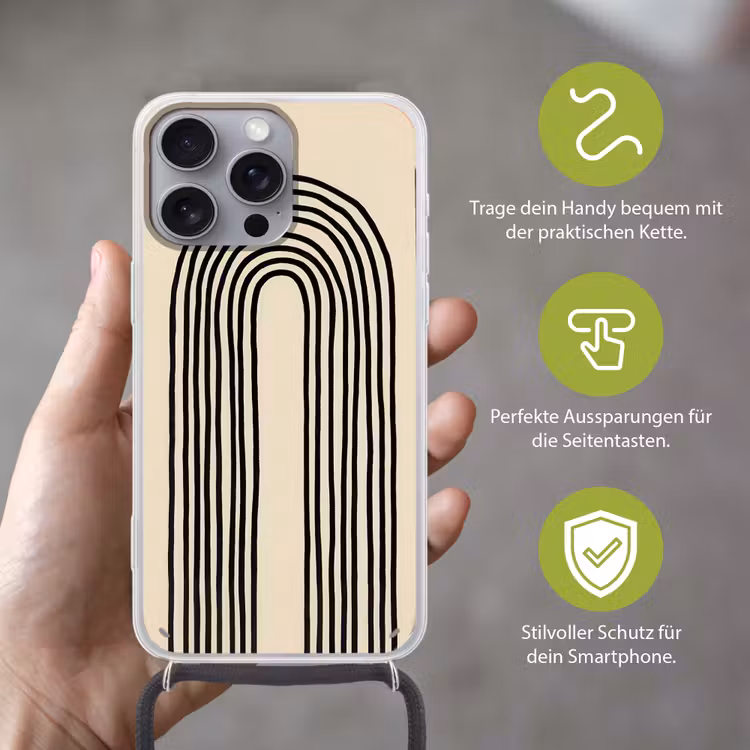 Boogvormen - Zwart - Strak Hoesje iPhone 16 Pro Max met koord klein -sfeer2_DE