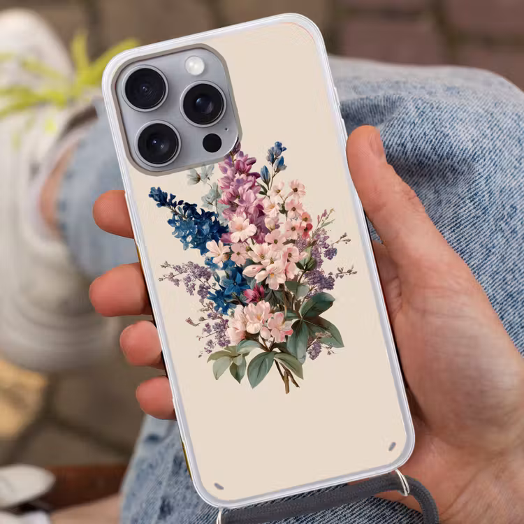 Boeket - Beige - Harmonieus - Subtiel Hoesje iPhone 16 Pro Max met koord klein -sfeer3