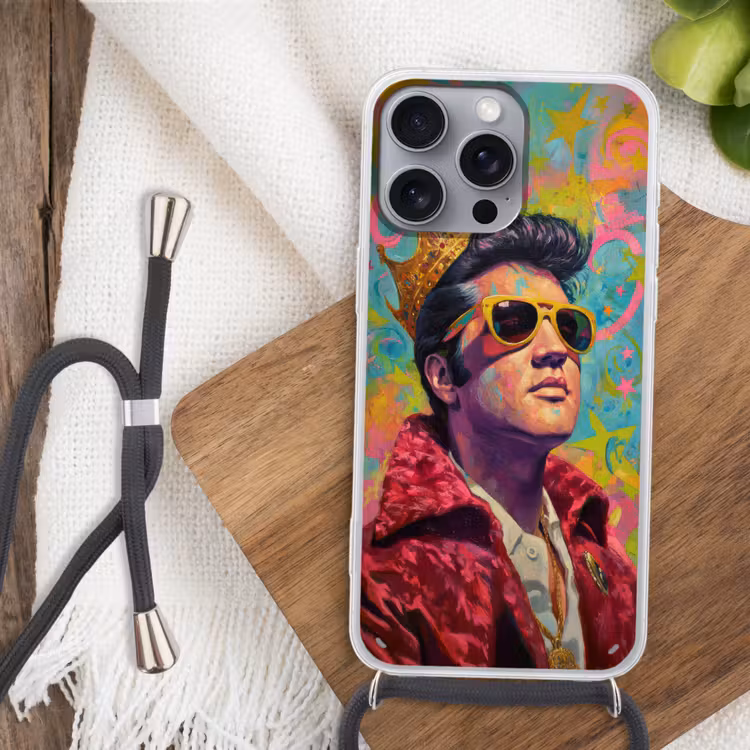 Kleurrijk portret - Kroon - Sterren Hoesje iPhone 16 Pro Max met koord klein -sfeer4