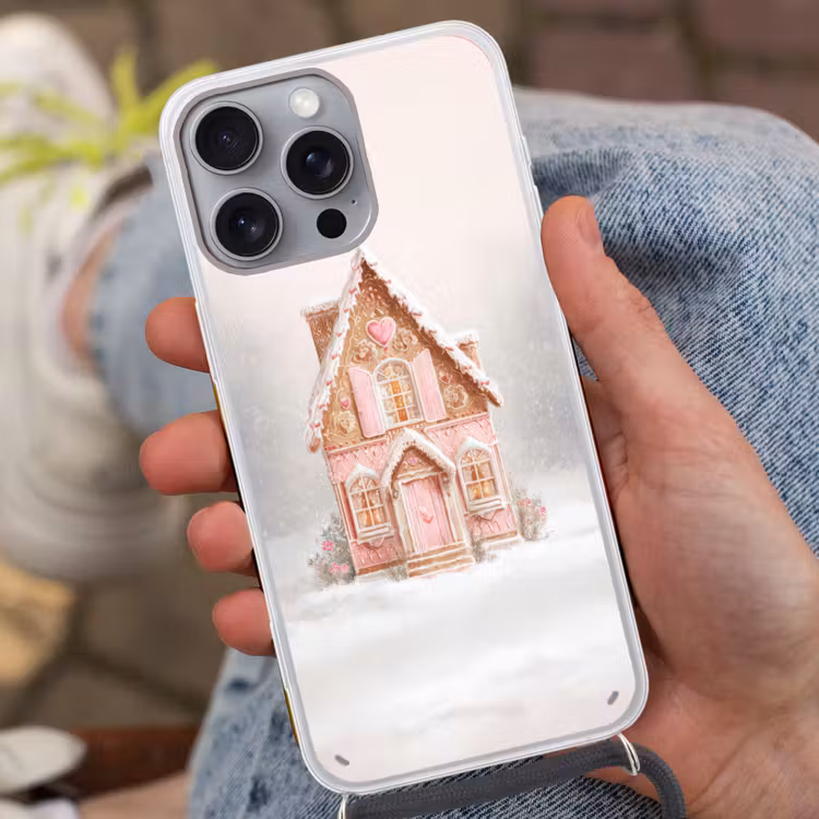 Huisje - Suiker - Pastel Hoesje iPhone 16 Pro Max met koord klein -sfeer3