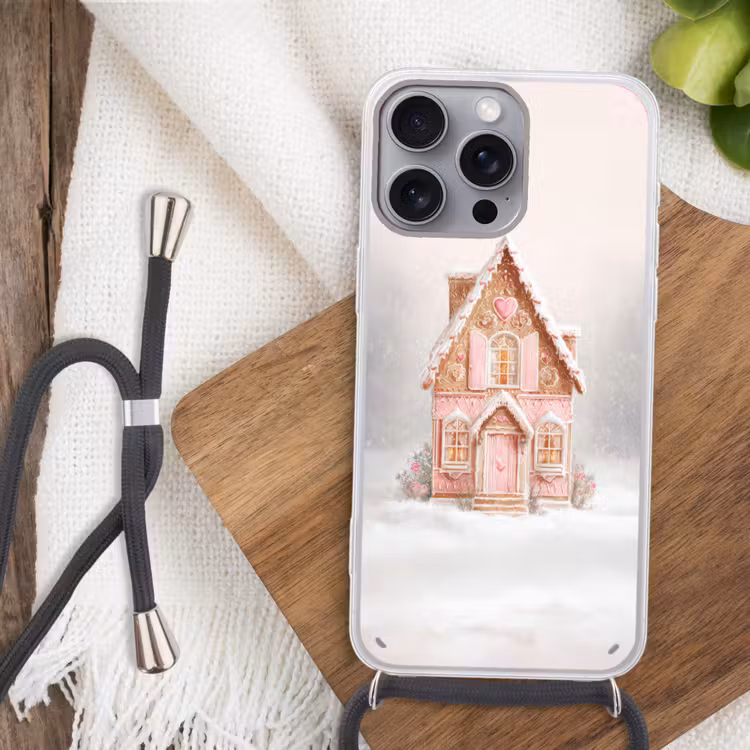 Huisje - Suiker - Pastel Hoesje iPhone 16 Pro Max met koord klein -sfeer4