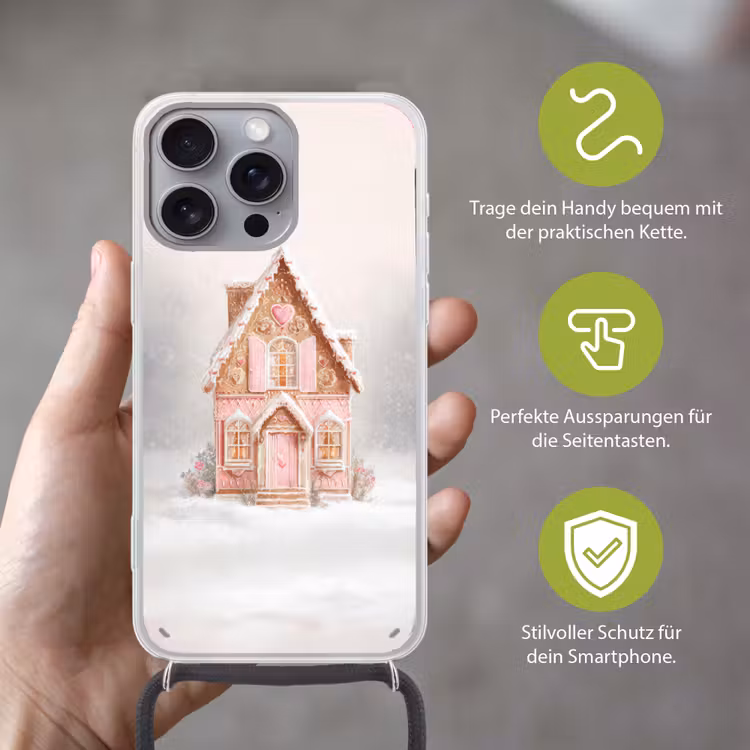 Huisje - Suiker - Pastel Hoesje iPhone 16 Pro Max met koord klein -sfeer2_DE