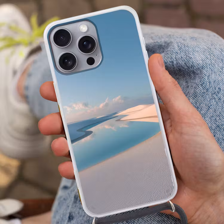 Duinen - Waterplas - Oneindige rust Hoesje iPhone 16 Pro Max met koord klein -sfeer3