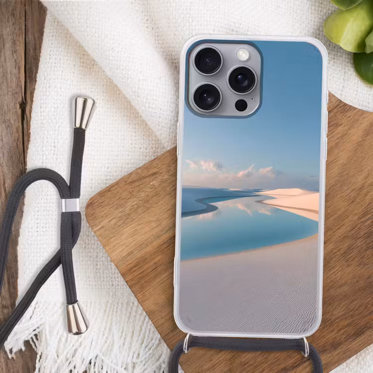 Duinen - Waterplas - Oneindige rust Hoesje iPhone 16 Pro Max met koord klein -sfeer4