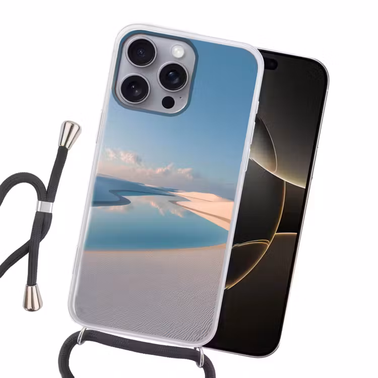 Duinen - Waterplas - Oneindige rust Hoesje iPhone 16 Pro Max met koord klein -sfeer1