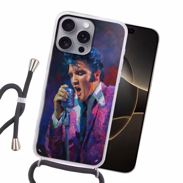 Expressief - Microfoon - Paars Hoesje iPhone 16 Pro Max met koord klein -sfeer1