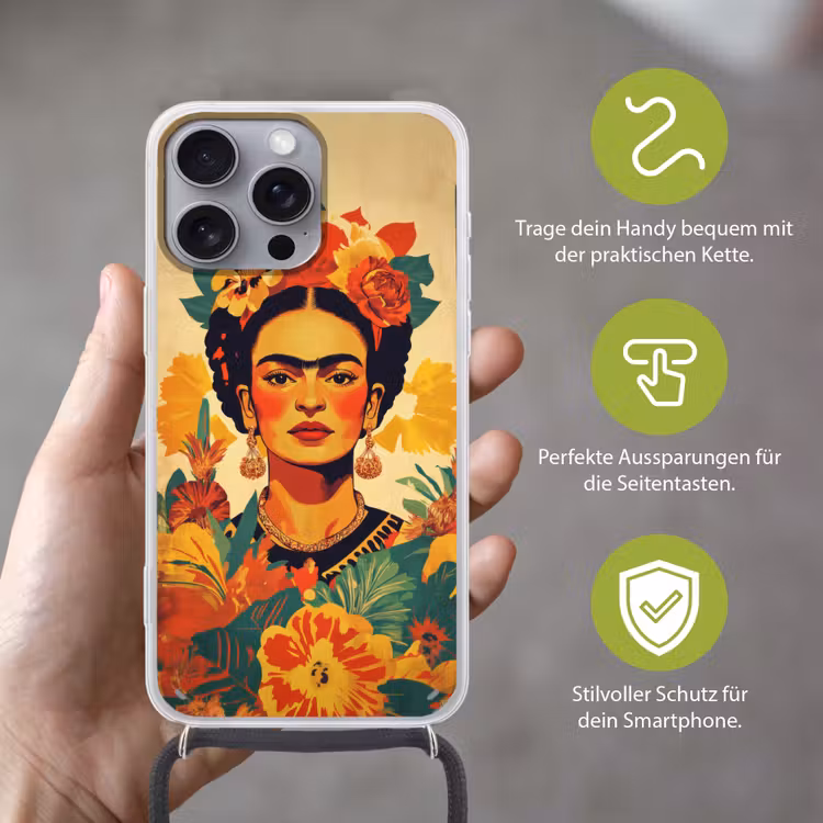 Vrouwelijk - Bloemen - Sieraden Hoesje iPhone 16 Pro Max met koord klein -sfeer2_DE