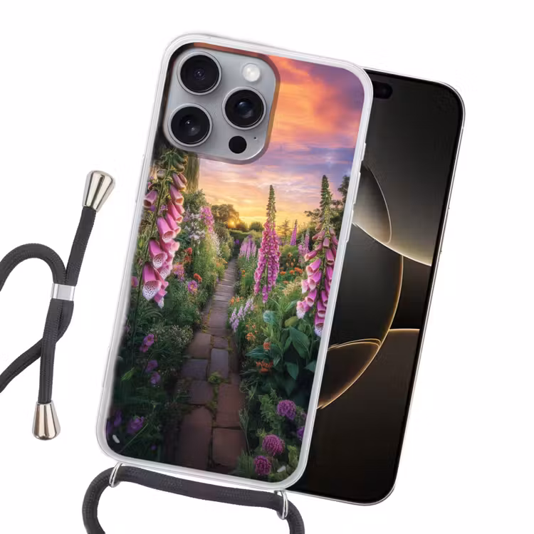 Vingerhoedskruid - Bloemen - Tuin Hoesje iPhone 16 Pro Max met koord klein -sfeer1