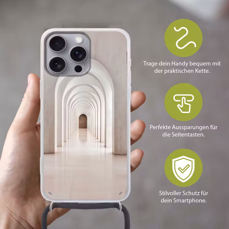 Hal - Bogen - Symmetrisch - Modern Hoesje iPhone 16 Pro Max met koord klein -sfeer2_DE