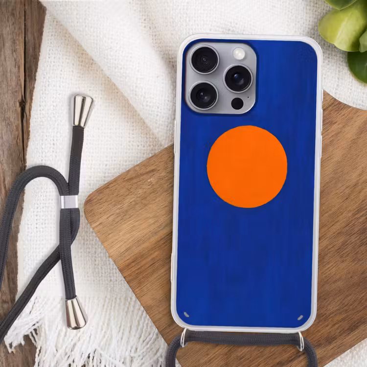 Vorm - Rond - Minimalistisch - Blauw Hoesje iPhone 16 Pro Max met koord klein -sfeer4