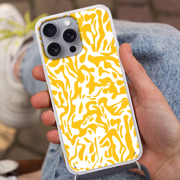 Vormen - Wit - Abstract Hoesje iPhone 16 Pro Max met koord klein -sfeer3