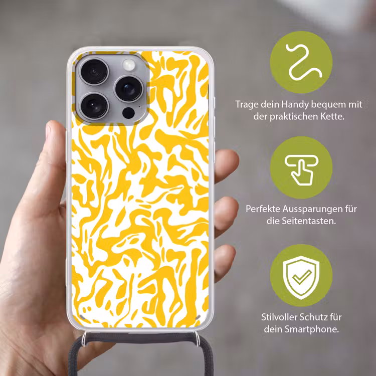 Vormen - Wit - Abstract Hoesje iPhone 16 Pro Max met koord klein -sfeer2_DE
