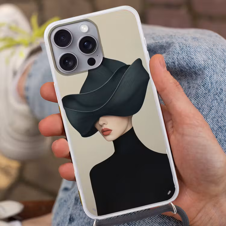 Vrouw - Groen - Hoed Hoesje iPhone 16 Pro Max met koord klein -sfeer3