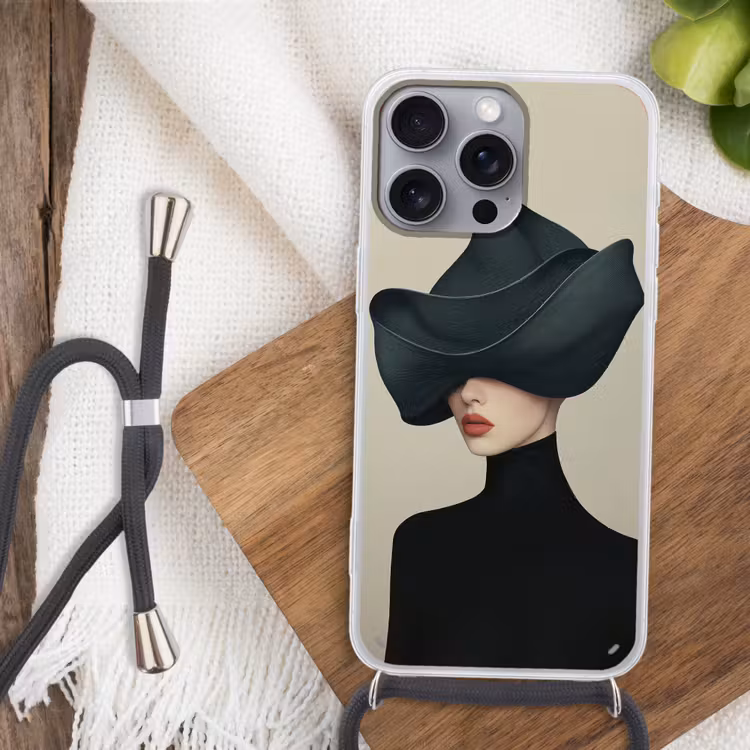 Vrouw - Groen - Hoed Hoesje iPhone 16 Pro Max met koord klein -sfeer4